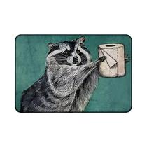 Tapete De Boas-Vindas Impermeável E Anti-Manchas Com Estampa De Guaxinim Cinza Para Decoração De