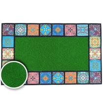 Tapete De Borracha Antiderrapante De Entrada decorativo Verde 45x75 Castela
