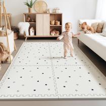 Tapete de brincar de espuma para bebês PIBLOG, ladrilhos entrelaçados de 183 x 122 cm