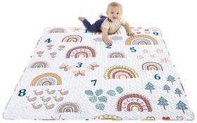 Tapete de Brincar Infantil MIIMER Boho Rainbow - Lavável e Portátil (50x50cm)