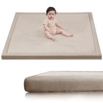 Tapete de brincar para bebês Huloo Sleep 50x50 em bege de 3,3 cm de espessura Tapete de brincar para bebês Huloo Sleep 50x50 em bege de 3,3 cm de espessura