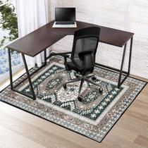 Tapete de cadeira Azadx para piso de madeira 130 x 160 cm marrom