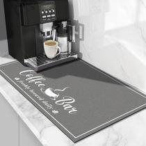Tapete de café CooRug, absorvente, moderno, para secagem de pratos, cinza escuro, 30x50cm Tapete de café CooRug, absorvente, moderno, para secagem de pratos, cinza escuro, 30x50cm
