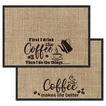 Tapete de café Cunhill 2 peças de serapilheira 50x35,5 cm marrom Tapete de café Cunhill 2 peças de serapilheira 50x35,5 cm marrom