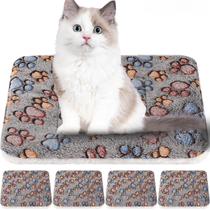 Tapete de cama para animais de estimação, pacote com 4, lã reversível ultramacia para animais pequenos Tapete de cama para animais de estimação, pacote com 4, lã reversível ultramacia para animais pequenos