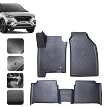 Tapete de carro Tipo Protetor Bandeja Creta 2021 22 23 24 25 2026 Limited Bordas Altas 5 peças Preto