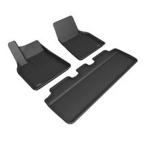 Tapete de chão 3D MaxPider Kagu Black Tesla Model Y de 5 lugares