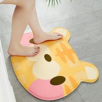 Tapete de chão de porco cabeça animal estampado tapete de chuveiro absorvente padronizado para