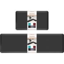 Tapete de chão HappyTrends Tapete de cozinha preto PVC impermeável