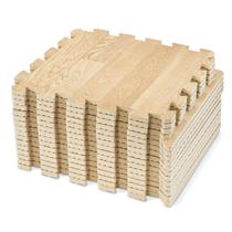 Tapete de chão Sorbus Wood Grain Foam 16 telhas de 16 pés quadrados de pinho