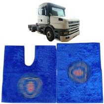 Tapete De Chinil Logo Forrado Para Scania 114 124 Azul