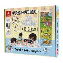 Tapete de Colorir + 12 Cards Cozy e Comfy - Brincadeira de Criança Tapete de Colorir + 12 Cards Cozy e Comfy - Brincadeira de Criança