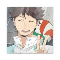 Tapete de Copo Acrílico Haikyuu Oikawa Tooru (10cm) - Porta-Copos Redondo para Caneca e Café