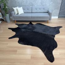 Tapete De Couro Bovino Formato Preto Natural 2,10x2,30m - Envio Imediato