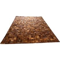 Tapete De Couro castanho 2,50x3,50 com borda peça 10x10cm Tapete De Couro castanho 2,50x3,50 com borda peça 10x10cm