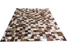 Tapete de couro castanho malhado 2,00x2,50 com borda pç 10 Tapete de couro castanho malhado 2,00x2,50 com borda pç 10