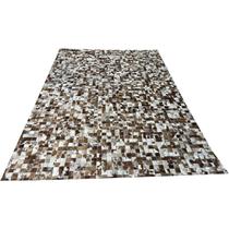 Tapete de couro castanho malhado 2,00x3,00 s/b peça 5x5cm