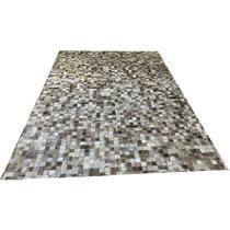 Tapete de couro cinza natural 2,00x3,00 sem borda peça 5x5cm