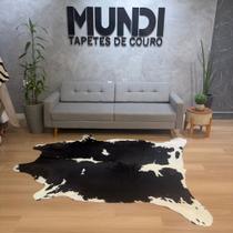 Tapete De Couro Formato Bovino Preto e Branco 1,70x2,00m - Envio Imediato