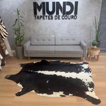 Tapete De Couro Formato Bovino Preto e Branco Malhado 1,70x2,20m - Envio Imediato