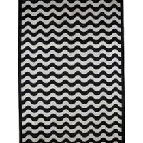 Tapete de Couro Legítimo Geométrico - 2.10X3.20 - Preto e Branco - 250311135701