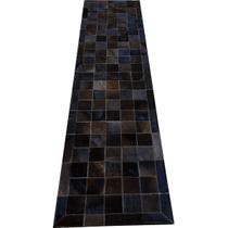 Tapete de couro marrom café 0,60x2,30 com borda peça 10x10cm