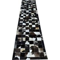 Tapete de couro marrom café malhado 0,70x3,00 c/b peça 10x10