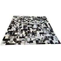 Tapete de couro marrom café malhado 2,00x2,00 c/b peça 10x10