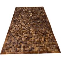 Tapete De Couro marrom castanho 1,50x2,50 Com Borda peça 5x5