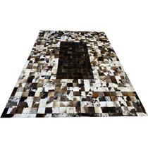 Tapete De Couro Marrom Escuro Degrade 2,00x3,00 Com Bordas