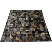 Tapete de couro marrom exótico escuro 1,50x1,50 c/b pç 10x10 Tapete de couro marrom exótico escuro 1,50x1,50 c/b pç 10x10