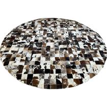 Tapete De Couro marrom malhado escuro 2,50 diâmetro pç 10cm
