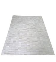 Tapete de Couro Natural Branco Tiras 2,00 x 1,50 m