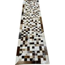 Tapete de couro passadeira marrom misto0,60x2,50 com bordas