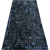 Tapete de couro preto café 1,00x2,00 com borda peça 5x5cm