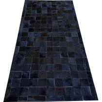 Tapete de couro preto natural 1,00x2,00 com borda pç 10x10cm