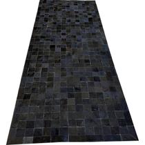 Tapete de couro preto natural 1,00x2,50 com bordas
