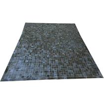 Tapete De Couro Preto Natural 2,00X2,50 Com Borda Peça 5X5Cm