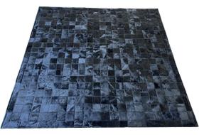 Tapete De Couro Preto Tingido 1,50x1,50 Com Bordas