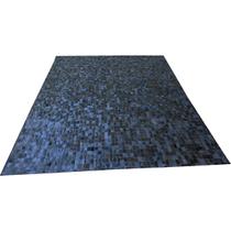 Tapete de couro preto tingido 2,00x2,50 sem bordas pç 3x5cm Tapete de couro preto tingido 2,00x2,50 sem bordas pç 3x5cm