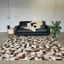 Tapete de Couro Quadriculado Malhado Tricolor 2,5x2m com placas de 10cm 0081321 Tapete de Couro Quadriculado Malhado Tricolor 2,5x2m com placas de 10cm 0081321