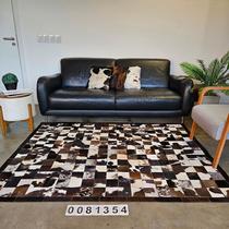 Tapete de Couro Quadriculado Malhado Tricolor 2x1,5m com placas de 10cm 0081354 Tapete de Couro Quadriculado Malhado Tricolor 2x1,5m com placas de 10cm 0081354