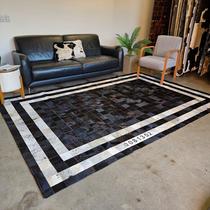 Tapete de Couro Quadriculado Preto e Branco 3x2m com placas de 10cm 0081352 Tapete de Couro Quadriculado Preto e Branco 3x2m com placas de 10cm 0081352