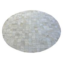 Tapete de couro redond bege claro 2,00 diâmetro pç 10x10cm