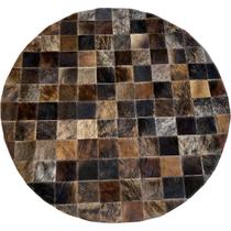 Tapete de couro redondo marrom exótico 0,80 diâmetro sb