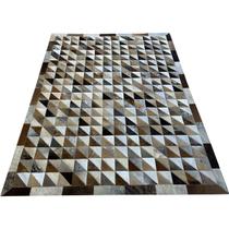 Tapete de couro triângulos marrom misto 1,50x2,00 c/b pç 10