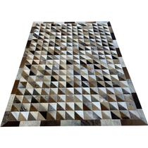 Tapete de couro triângulos marrom misto 1,50x2,00 c/b pç 10