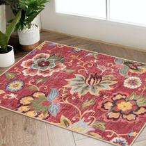 Tapete de cozinha Beeiva Floral Antiderrapante Lavável 60x90cm Vermelho Tapete de cozinha Beeiva Floral Antiderrapante Lavável 60x90cm Vermelho