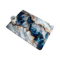 Tapete De Cozinha Com Padrão De Mármore Absorvente Antiderrapante Resistente Ao Calor Secagem Rápida