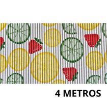 Tapete De Cozinha Frutas Cítricas Passadeira Antiderrapante 43cm Duna Soft Liso Carpete Prático